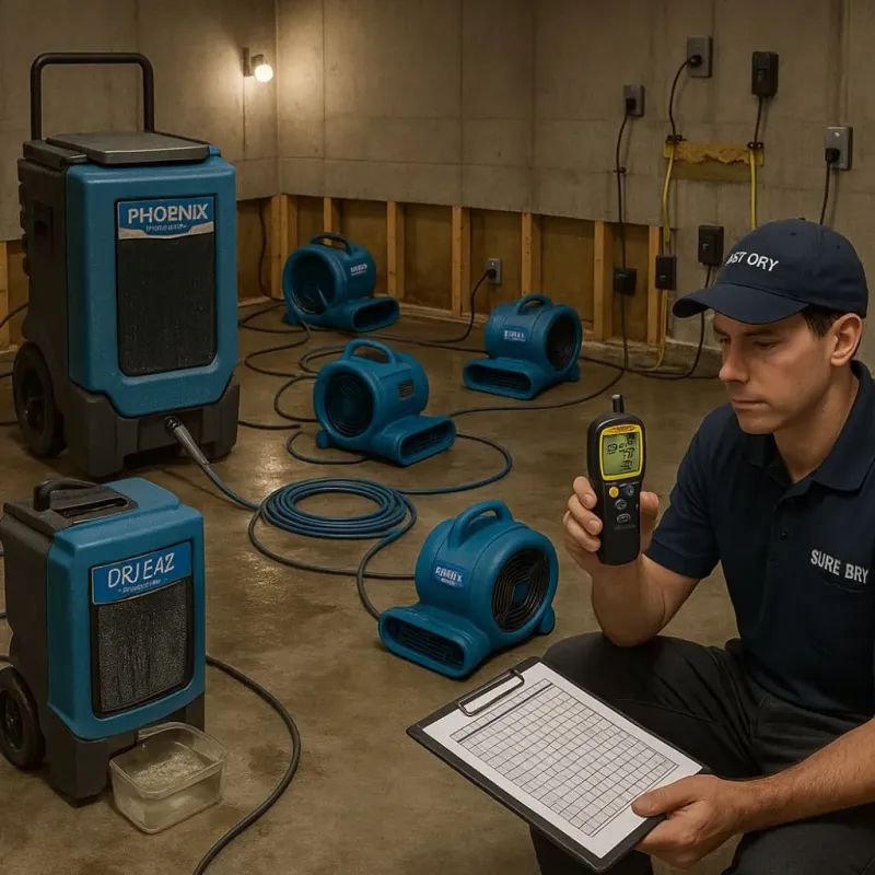 Structural Drying and Dehumidification process in Collinsville, OK
